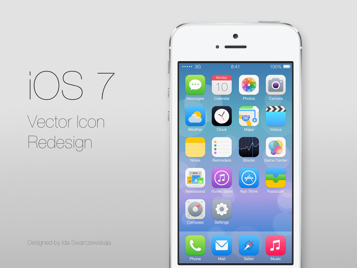 ios7 iOS 7 ios iphone redesign UI mobile vector sketch iphone5