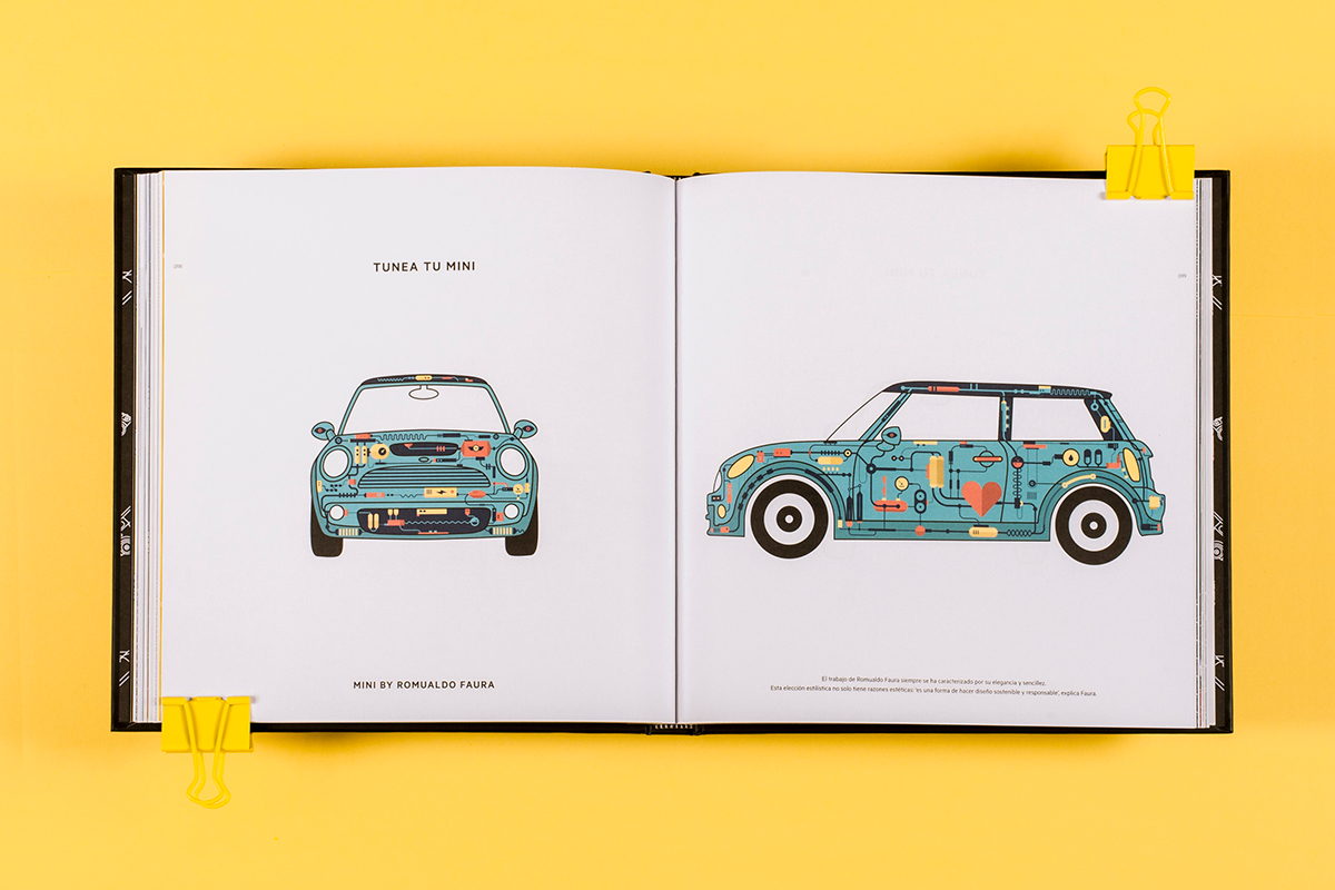 MINI BMW relajaelcoco spain book edition infographic infographics illustrations publication yellow colors pantone