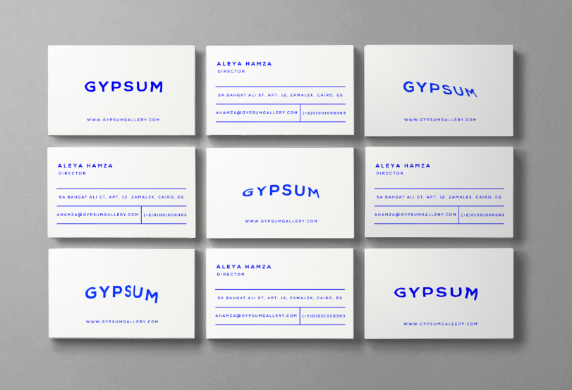 gypsum art gallery cairo egypt contemporary blue RGB web color Invitation poster business card letterhead dynamic logo