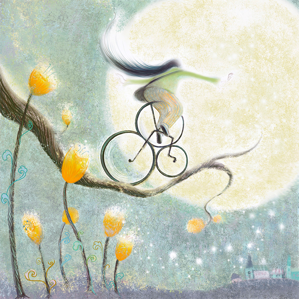 moon flower Bicycle tricycle star silent nignt
