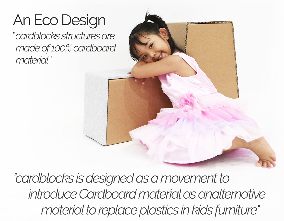 cardboard cardblocks eco blocks building blocks modular recycle kids children furniture sabz rocking chair Rocker DIY