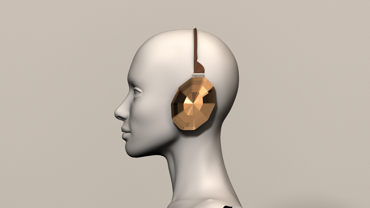 headphones Rhino 3D rendering Product Rendering luxury over ear heaphones cad