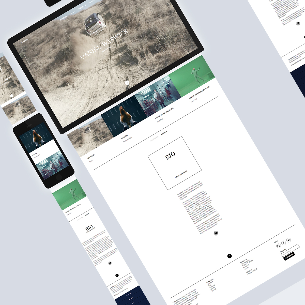 fabrik design Website portfolio Platform Responsive Web mobile tablet desktop SAAS camp david Production company Stockholm