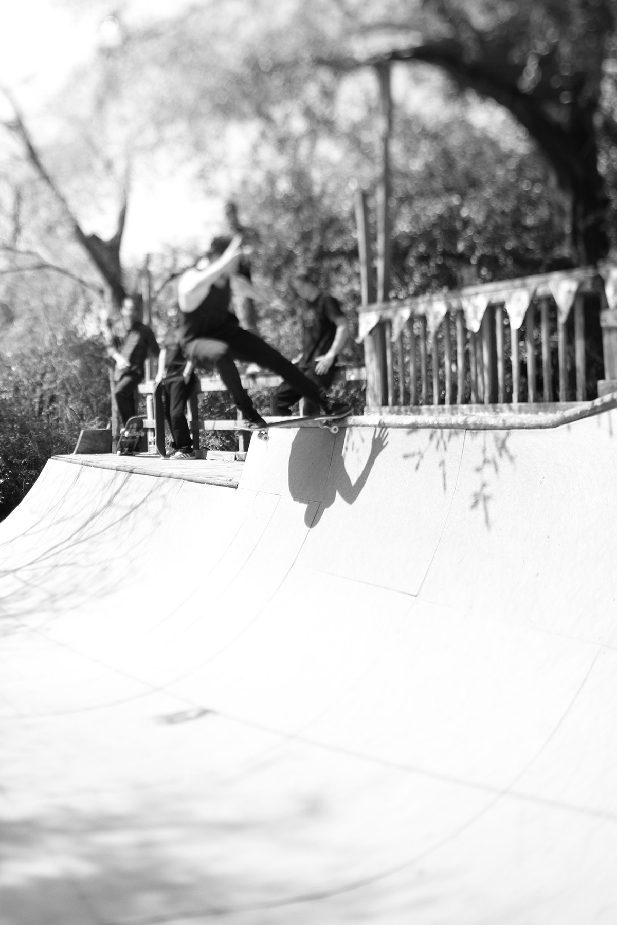 tiltshift lens skateboarding skate Mini Ramp black and white