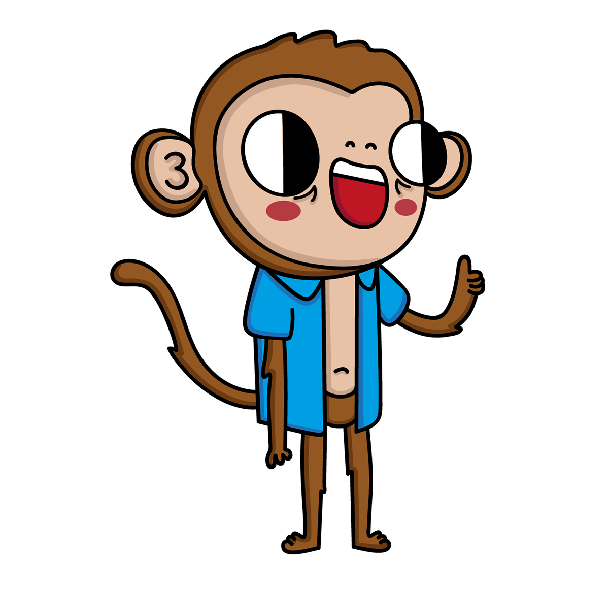 Macaco Ilustração mascote macaquinho happy potato Batata monkey socker ilustration