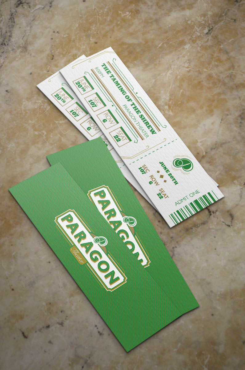theater  green gold Marble vintage drama tickets Plays concessions
