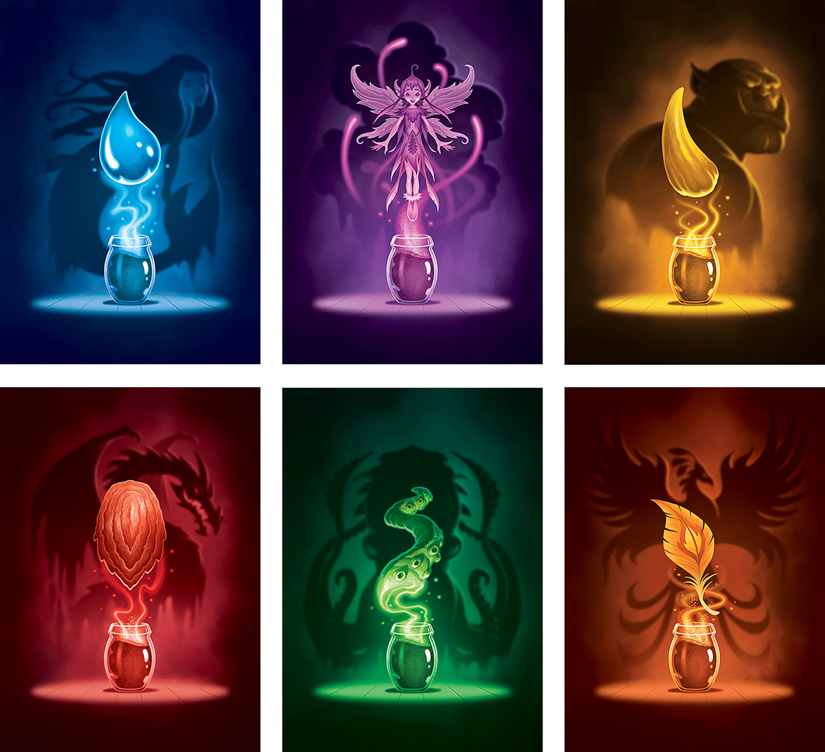 Games Character design  cards ILLUSTRATION  fantasy dragons Fairies monsters mythology Magic  