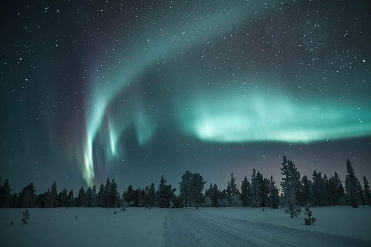 Arctic Aurora Borealis Northern Lights Lapland winter cold adventure north finland