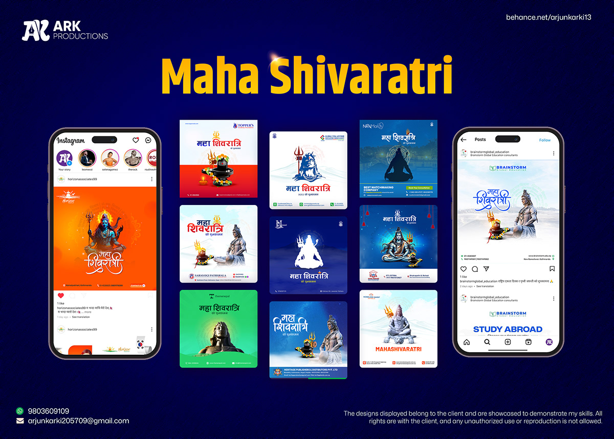 shivaratri mahashivaratri shiva mahadev Hindu Social media post Graphic Designer Advertising  marketing   brand identity