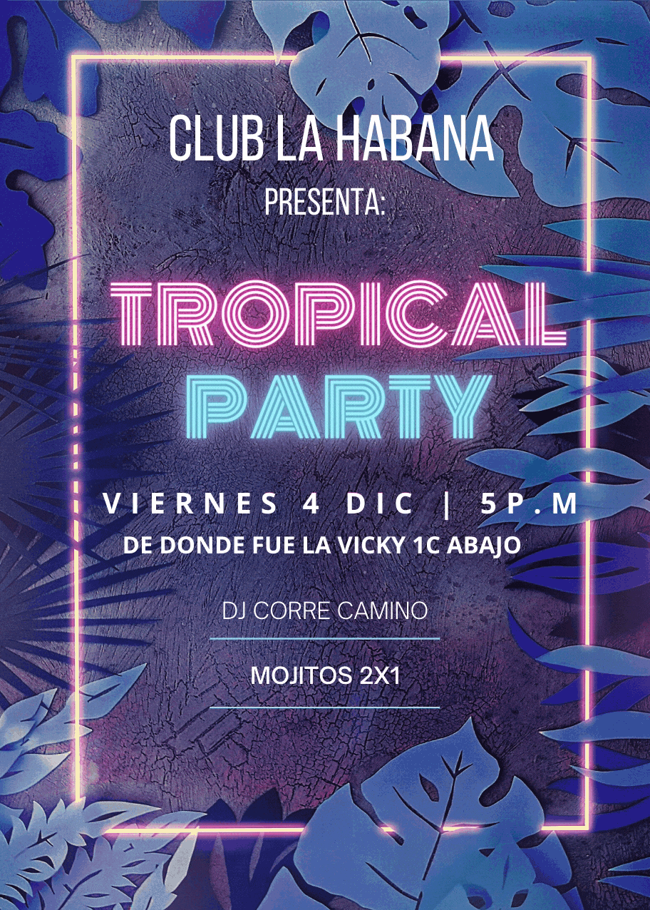 club fiesta flyer Gozadera party Tropical