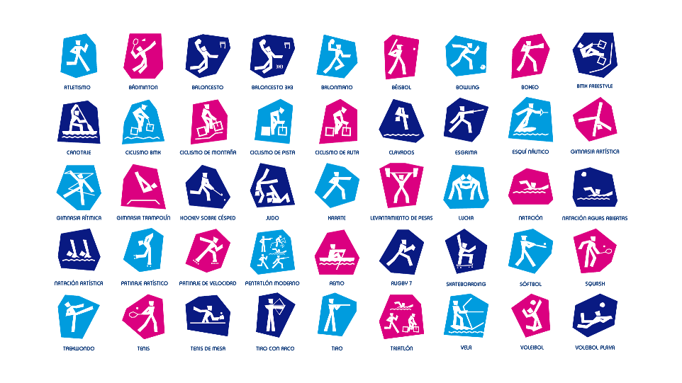 deporte diseño Illustrator juveniles olimpicos panam Panamericanos pictogramas señaletica