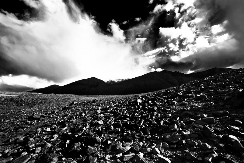 mountain Landscape cloud SKY black White grey ladakh leh barren desert snow peak glacier stok