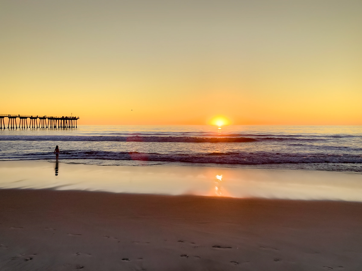 beach California Ocean pier sea shore southercalifornia sunset Surf waves