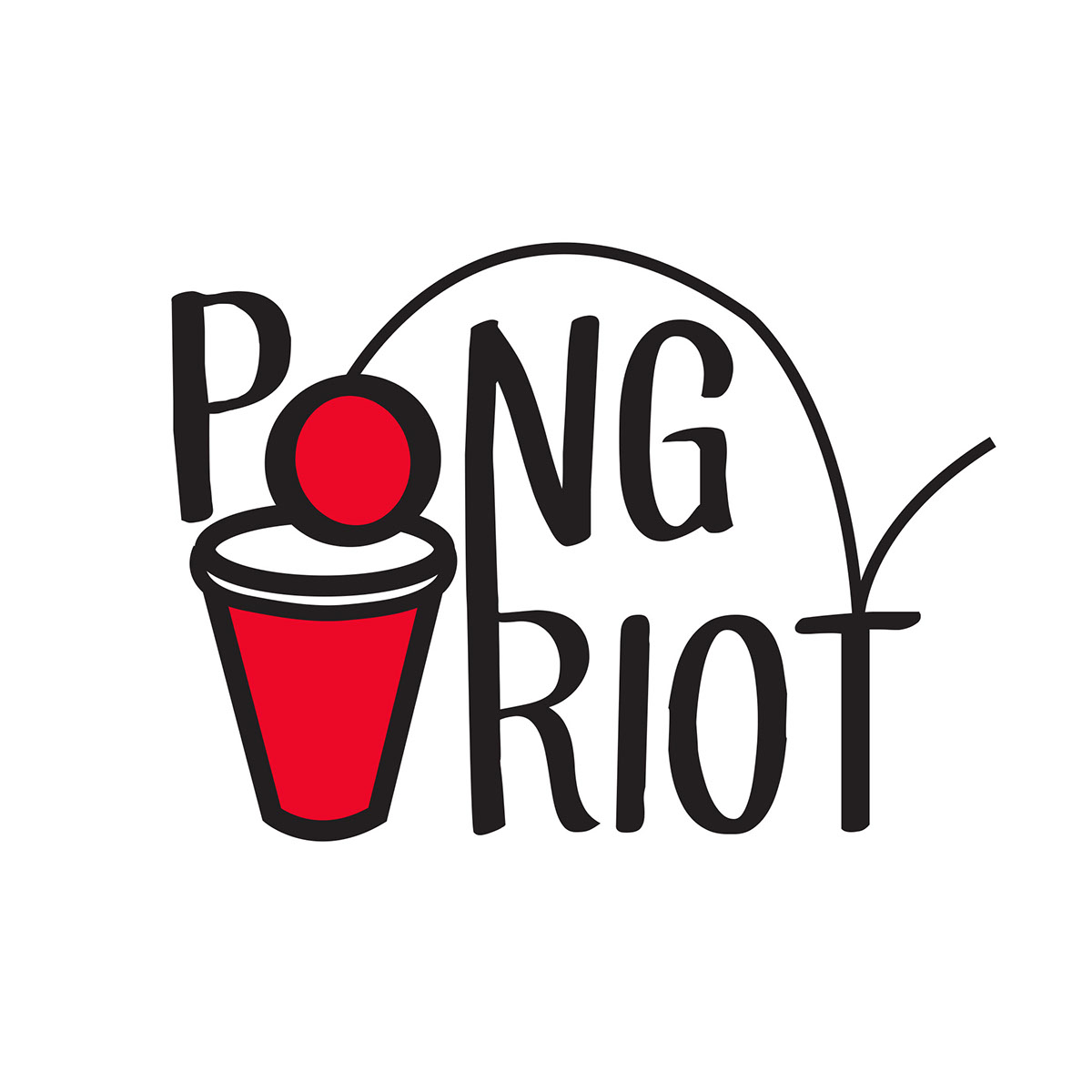 pong riot amuse first beer pong water pong logo identity pong