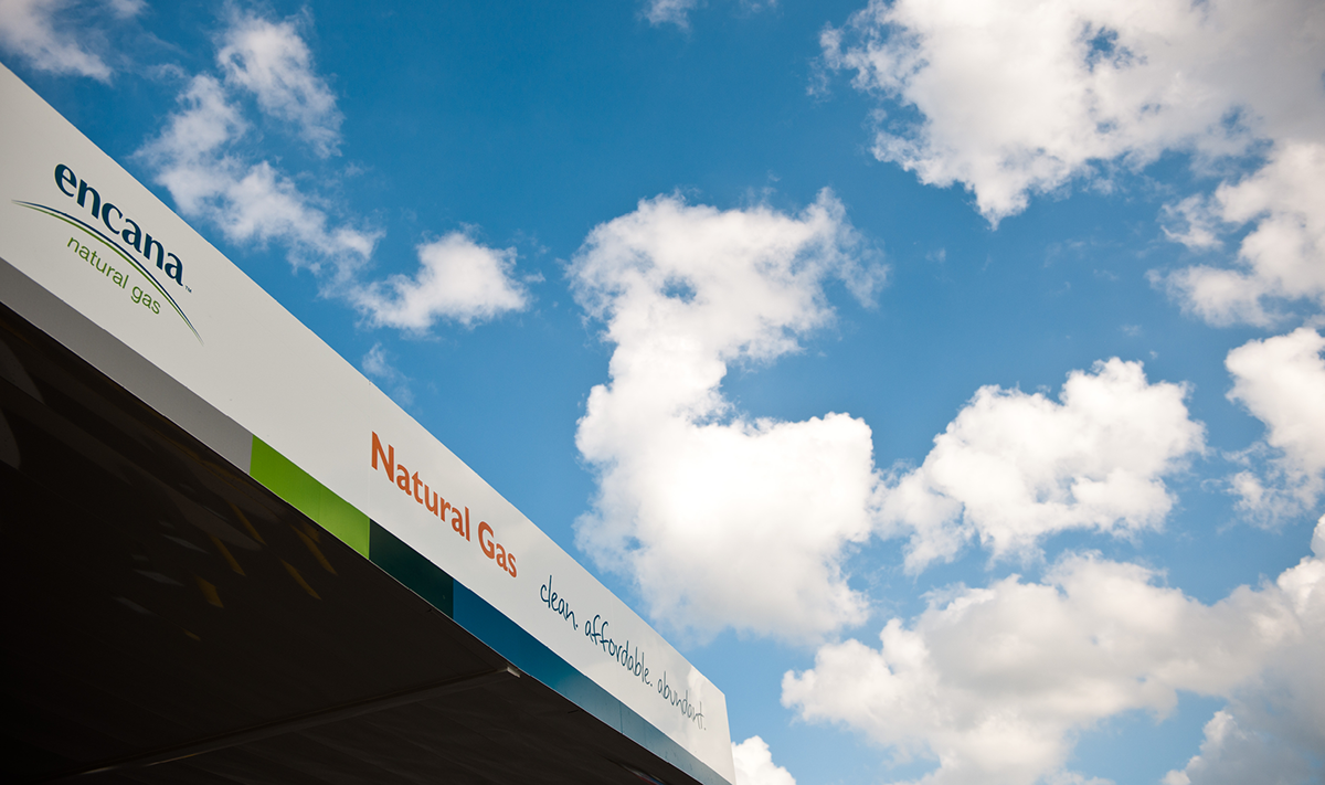 environmental design gas station Natural Gas gas pump Vehicle Wraps EnCana environmental graphics OIL AND GAS Signage