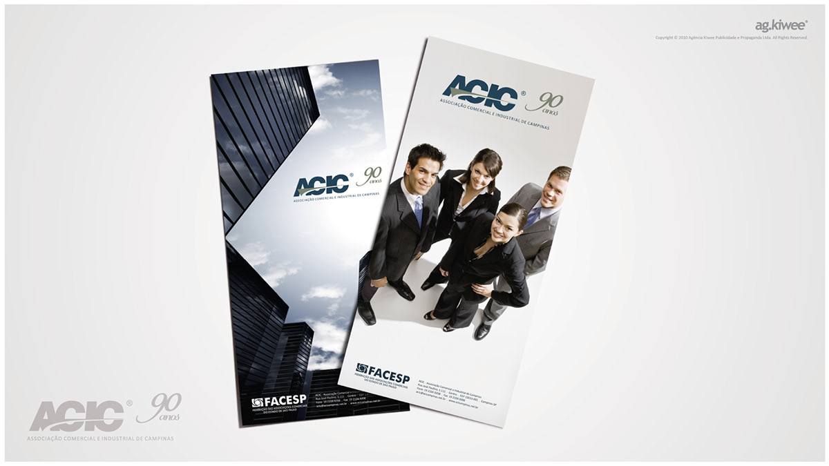 ACIC blue card folder Website site desing brand Logotype