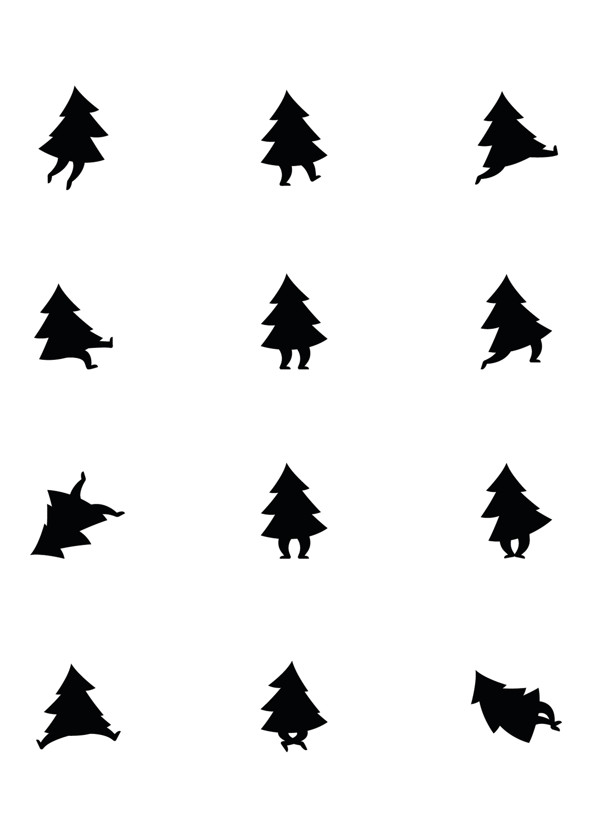 black and white branding  Character forest gallery logo pattern print Stationery Tree 
