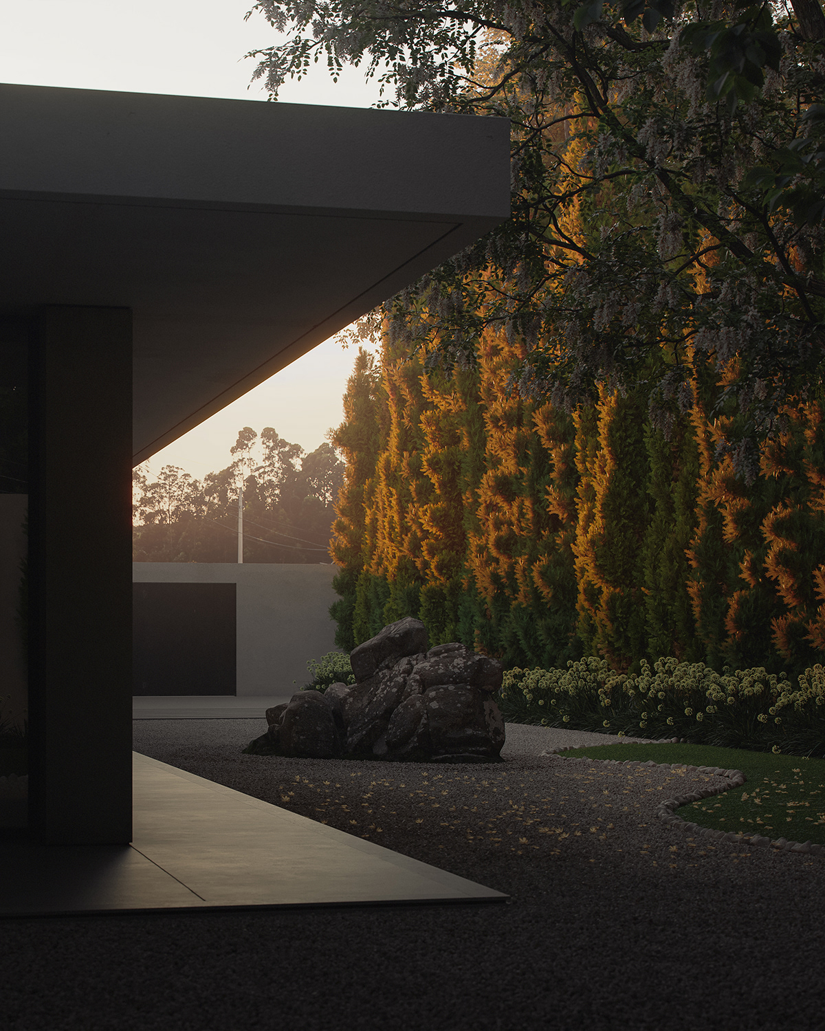 3D architecture archviz contemporary house interior design  minimal modern