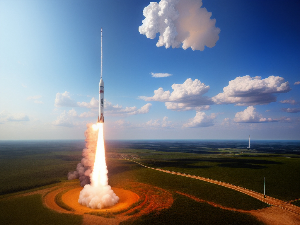 spaceship rocket launch Landscape surreal fantastic futuristic adventure composing Bildmanipulation Fotorealistisch