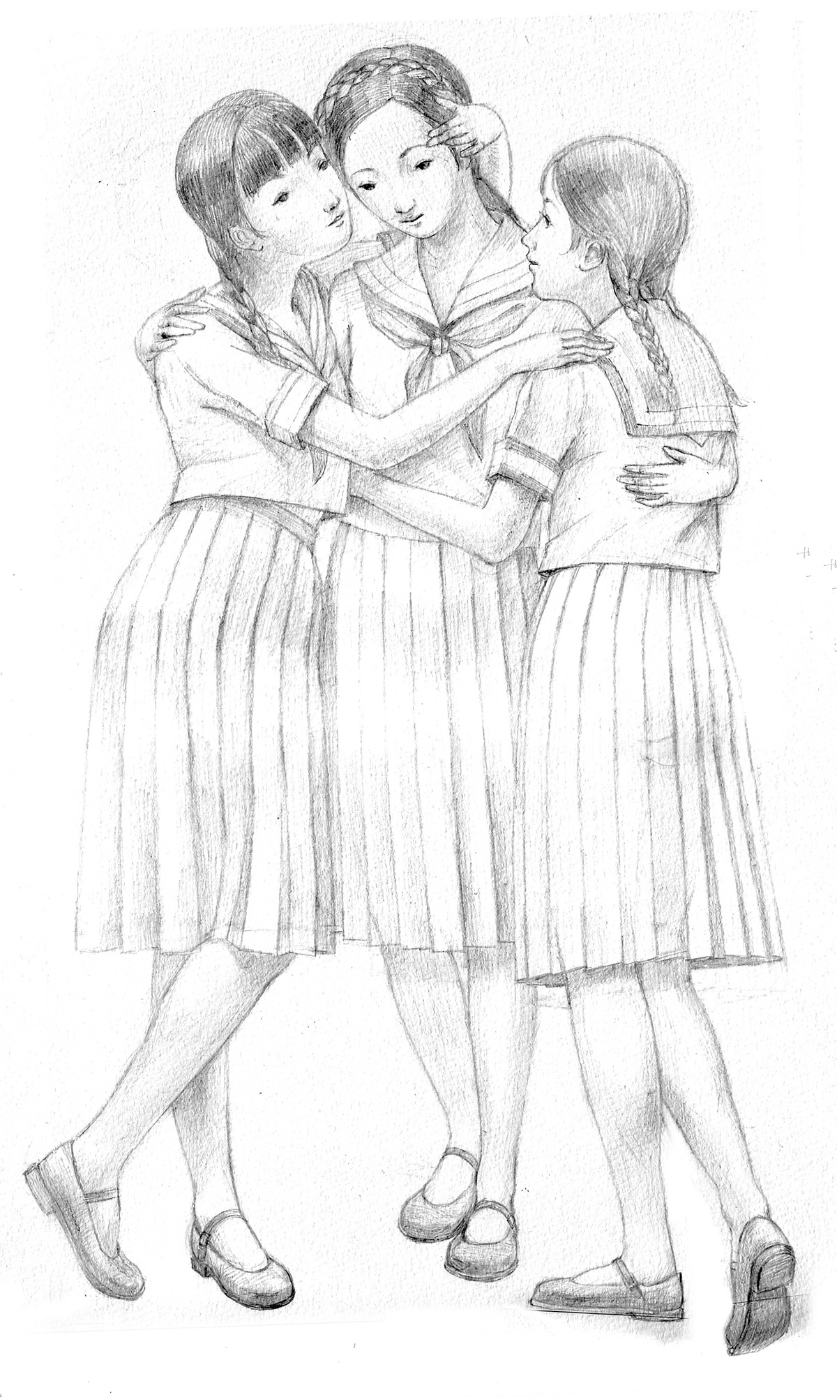 school girl the three graces japanese uniform