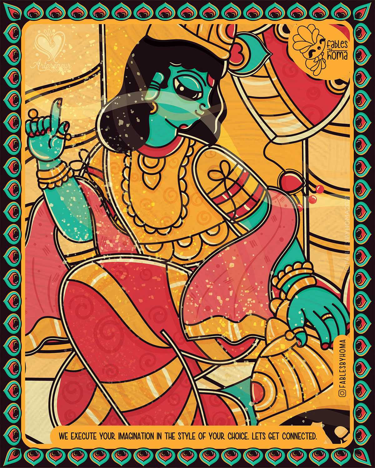 Character design  Character illustrations colours Illustrator indianart indianfolkart krishna madhabarata madhubani Radha
