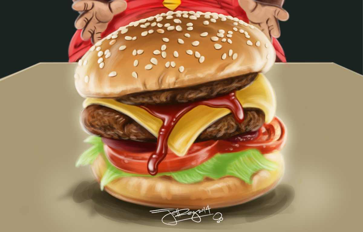 burger sketchbook pro photoshop humour digital painting ice cream cake
