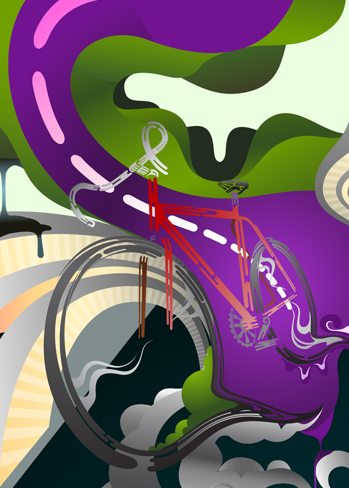 Cycling abstract art vector Colourful  Mad crazy Illustrator Landscape graphic sport Triathlon Competition olympic Games