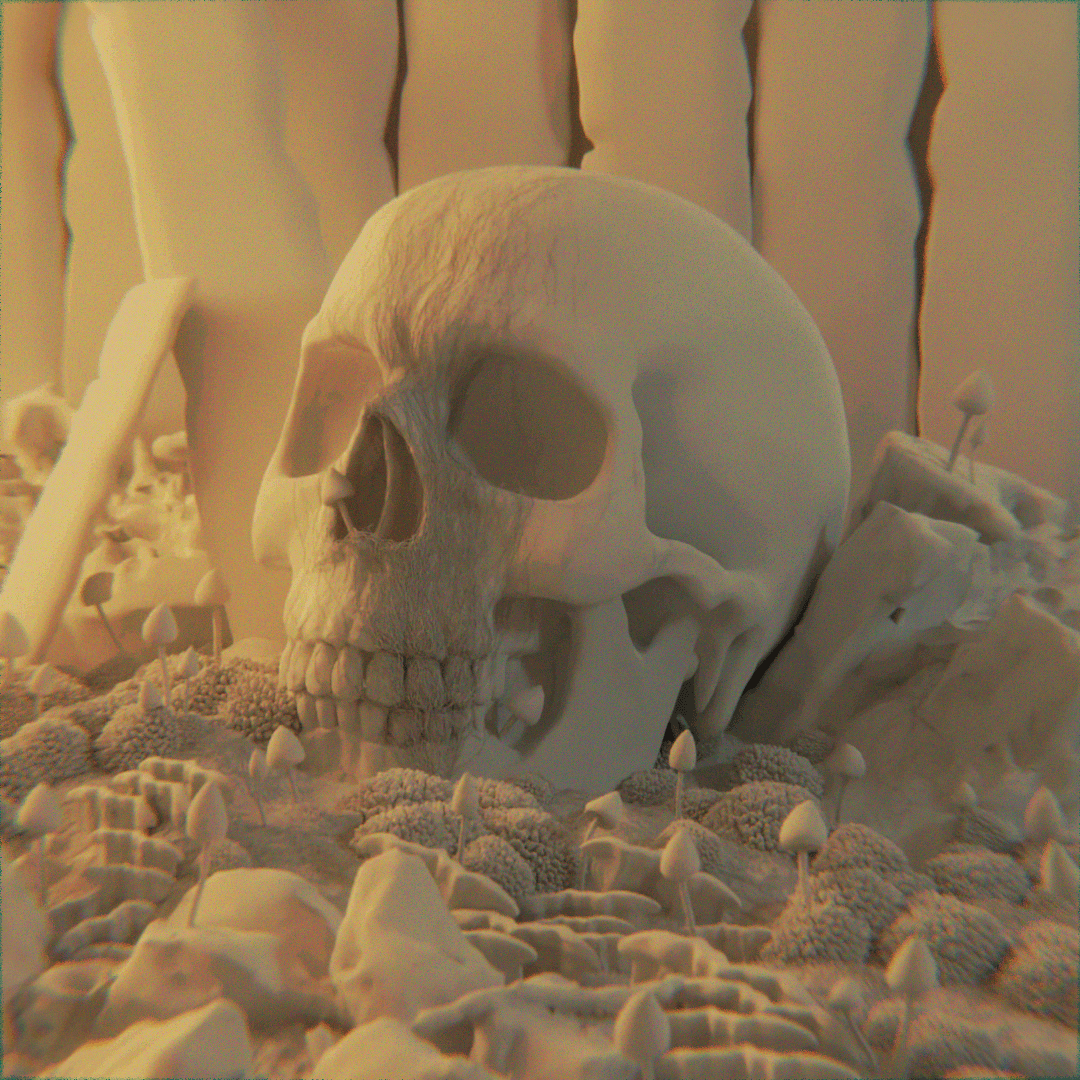 tlou fanart ILLUSTRATION  3D animation  skull Digital Art  concept The Last of Us zombie