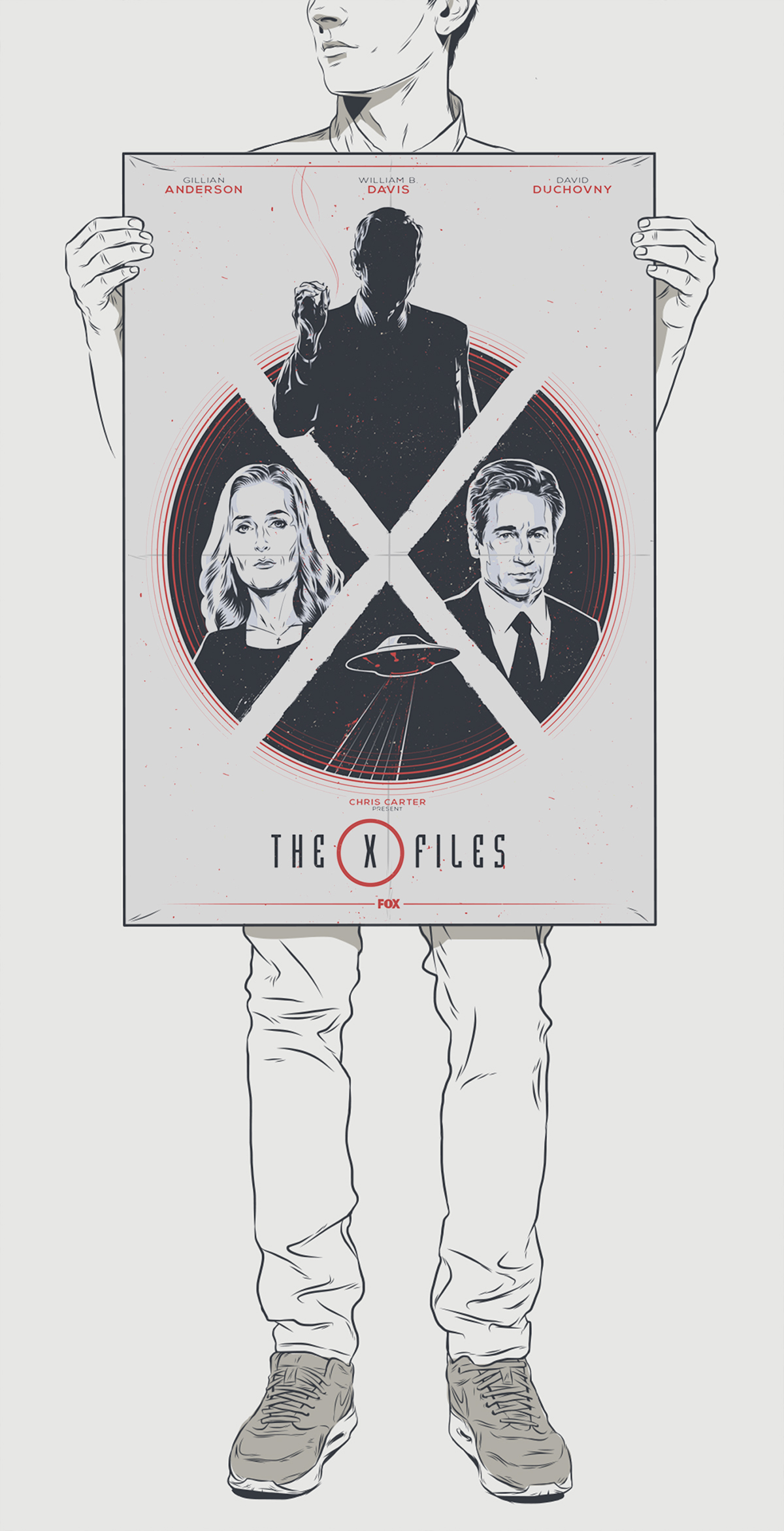 poster fanart vector movie movie poster Tv serie FOX tattoo Super Hero david duchovny gillian anderson mulder and scully
