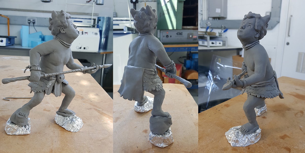 maquette Sculpt Character concept warrior bear kid sculpey 3D toy AUB