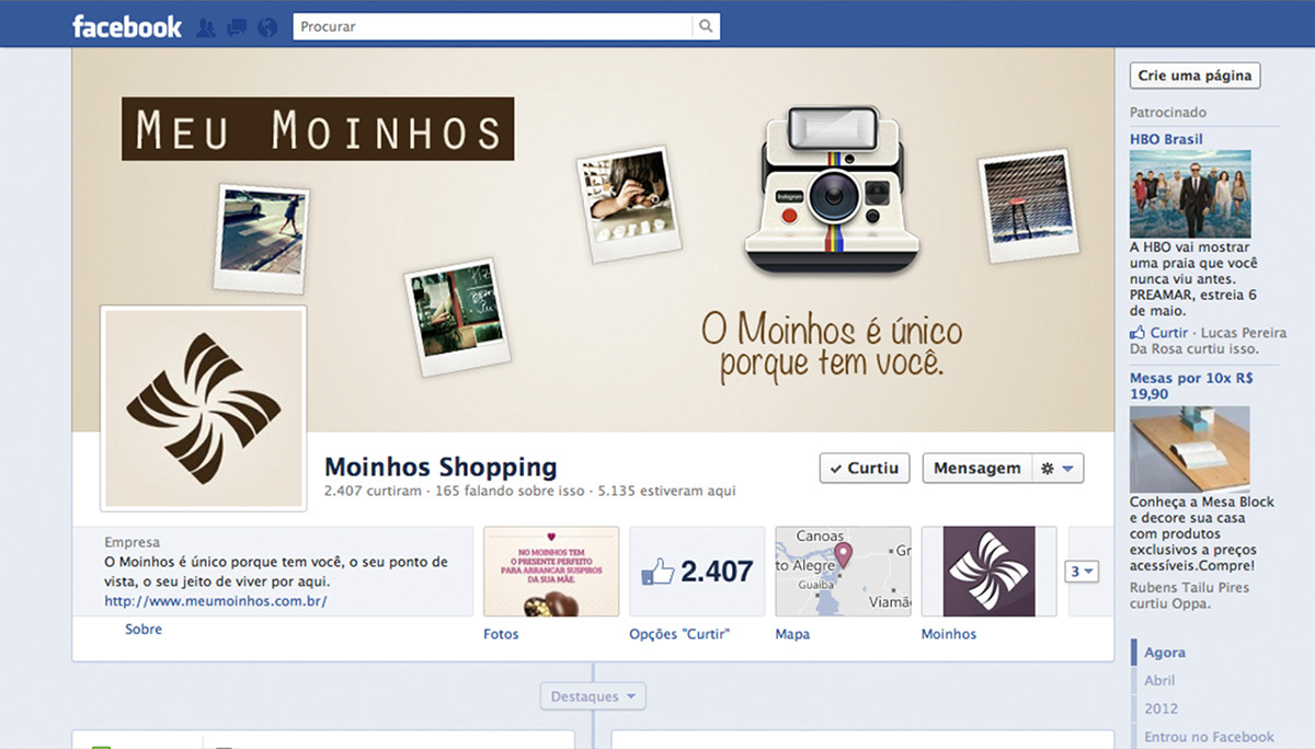 Moinhos instagram Shopping photo foto pics Web mobile