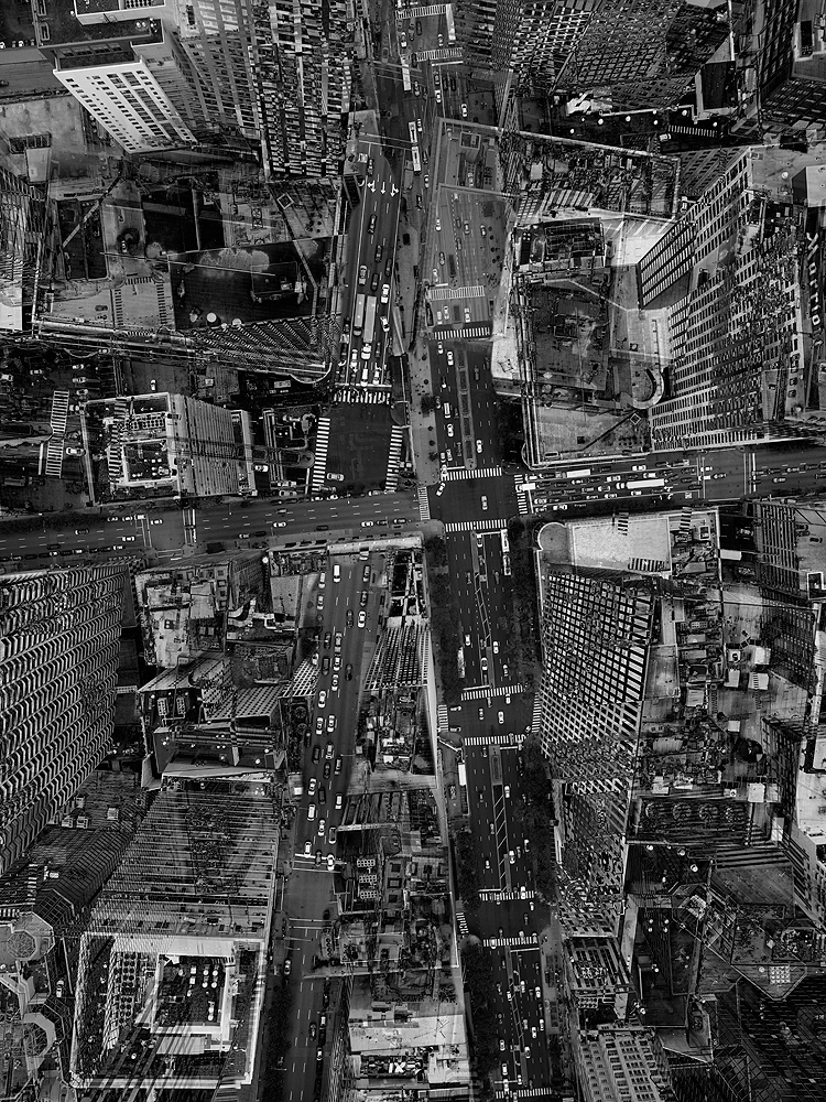 Aerial collage Black&white