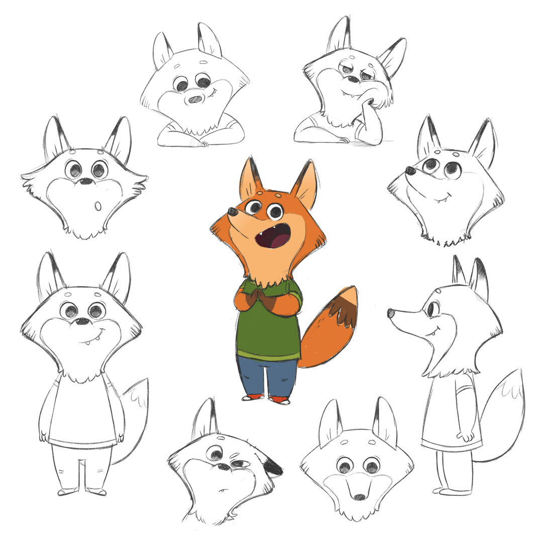 Character design  children illustration cute animal digital illustration FOX fox character design ILLUSTRATION 