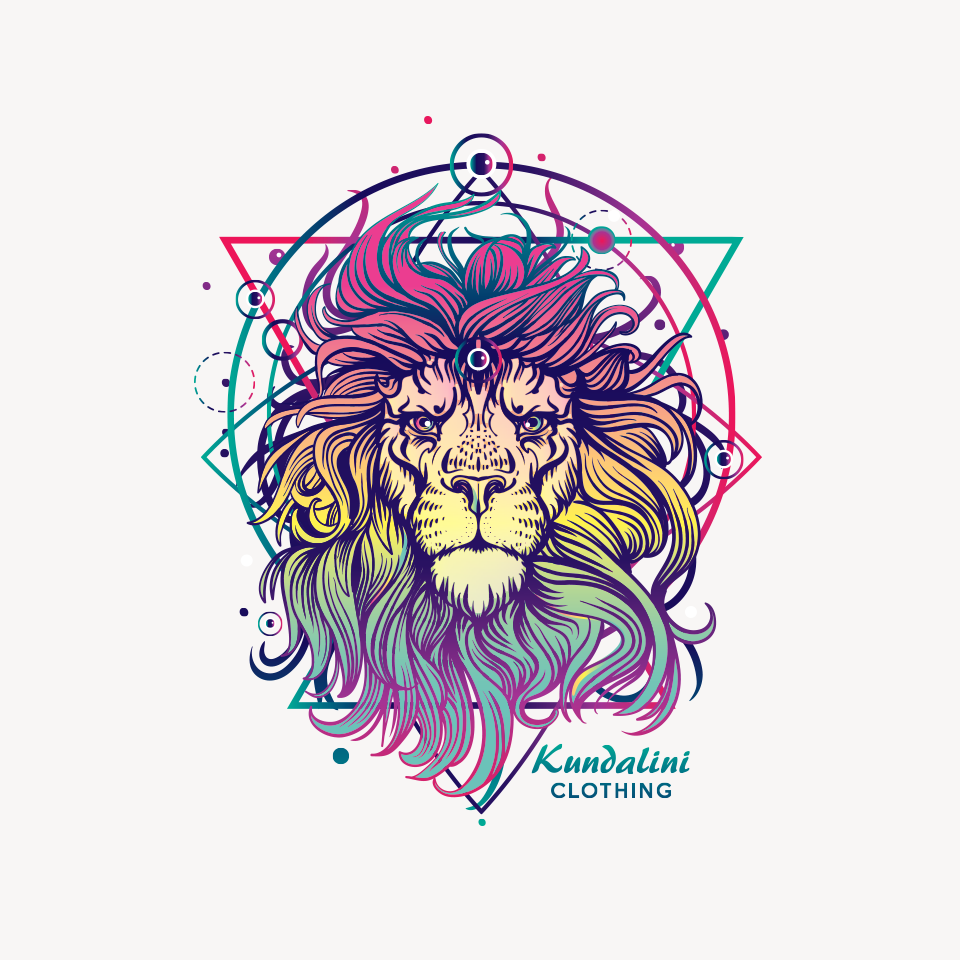 lion ILLUSTRATION  neon colorful art design t-shirt animal