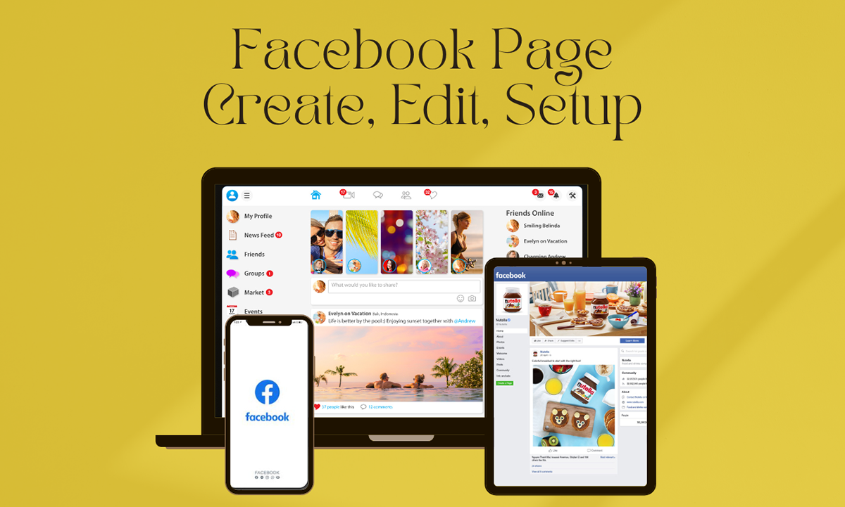 creat page desktop Faceebook landing page PC setup Socialmedia user interface Website Website Design