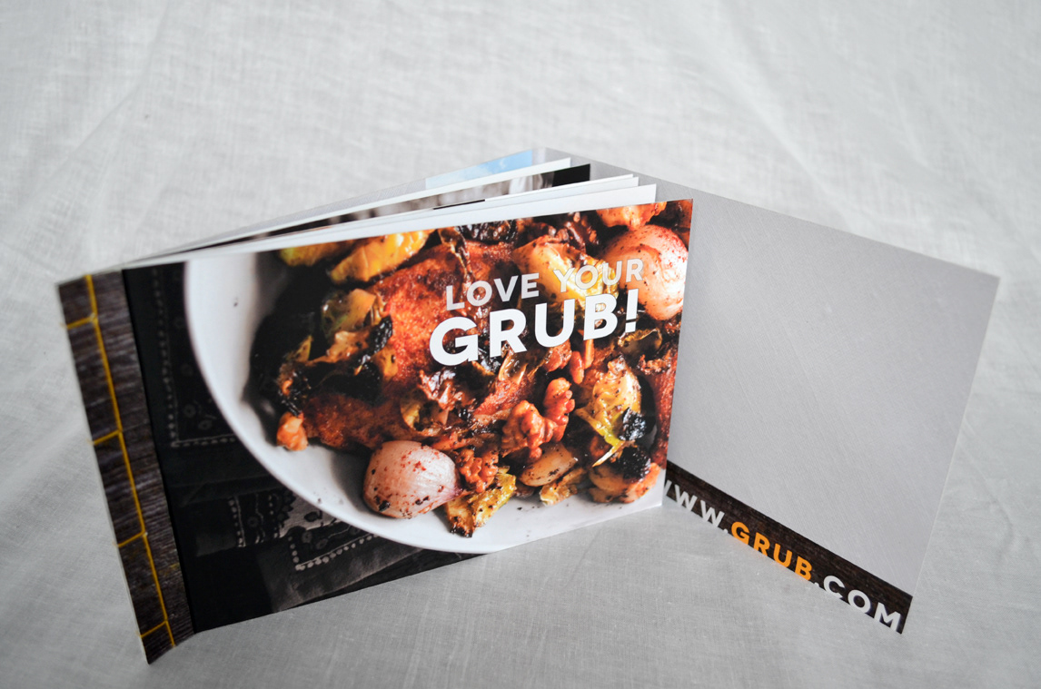 annual report Bound printed book restaurant Food  photo Layout stab stitch