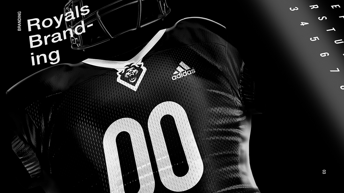 football branding  adidas black modern sport logo lion Royals nfl