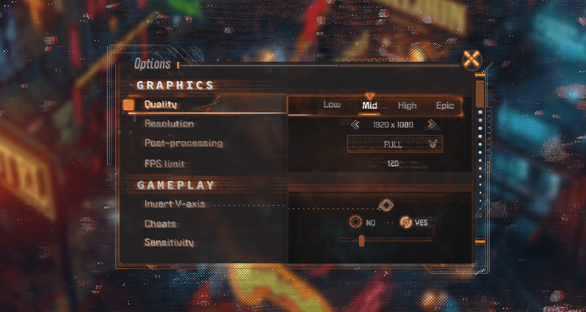 game interface GUI option menues Sci Fi ui design videogame western boss fight  Gun icons user centered