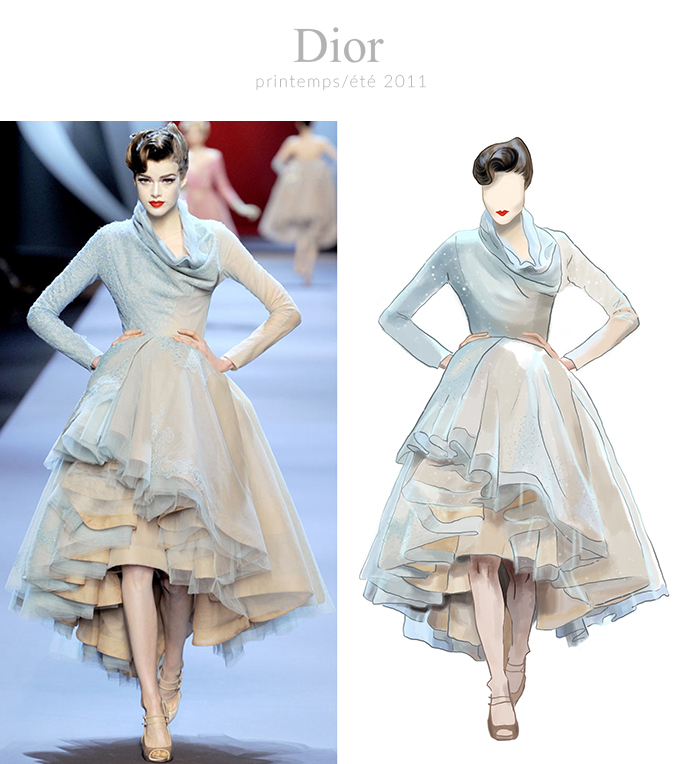 fashion week fashion drawing week Haute couture high fashion Dior jean-paul gaultier chanel Balmain alexander mcqueen elie saab runway