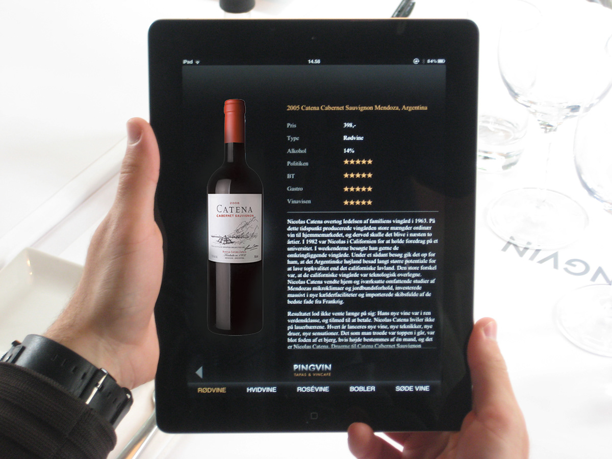 iPad application  wine menu  digital menu futuristic personalized browse Interface rating wine