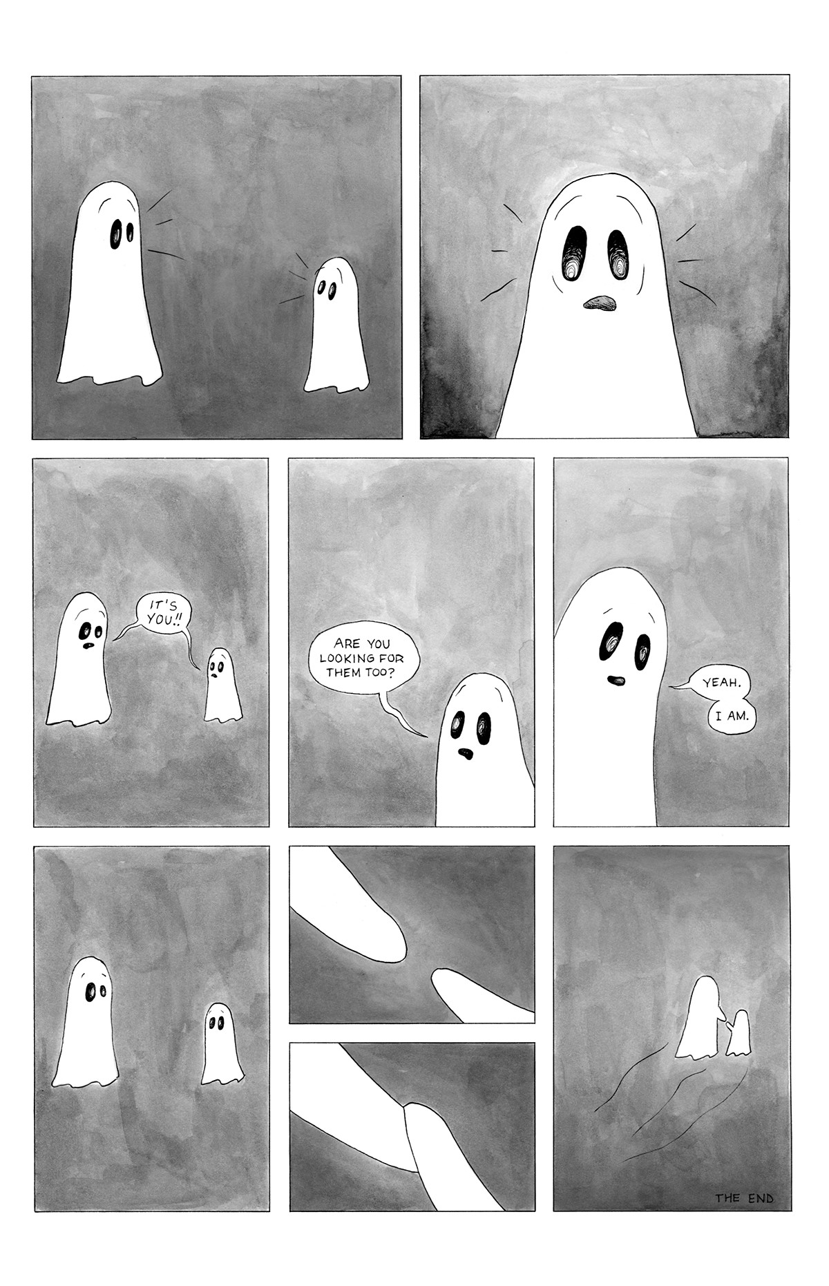 art comics Cartooning  ink traditional Ghosts black and white