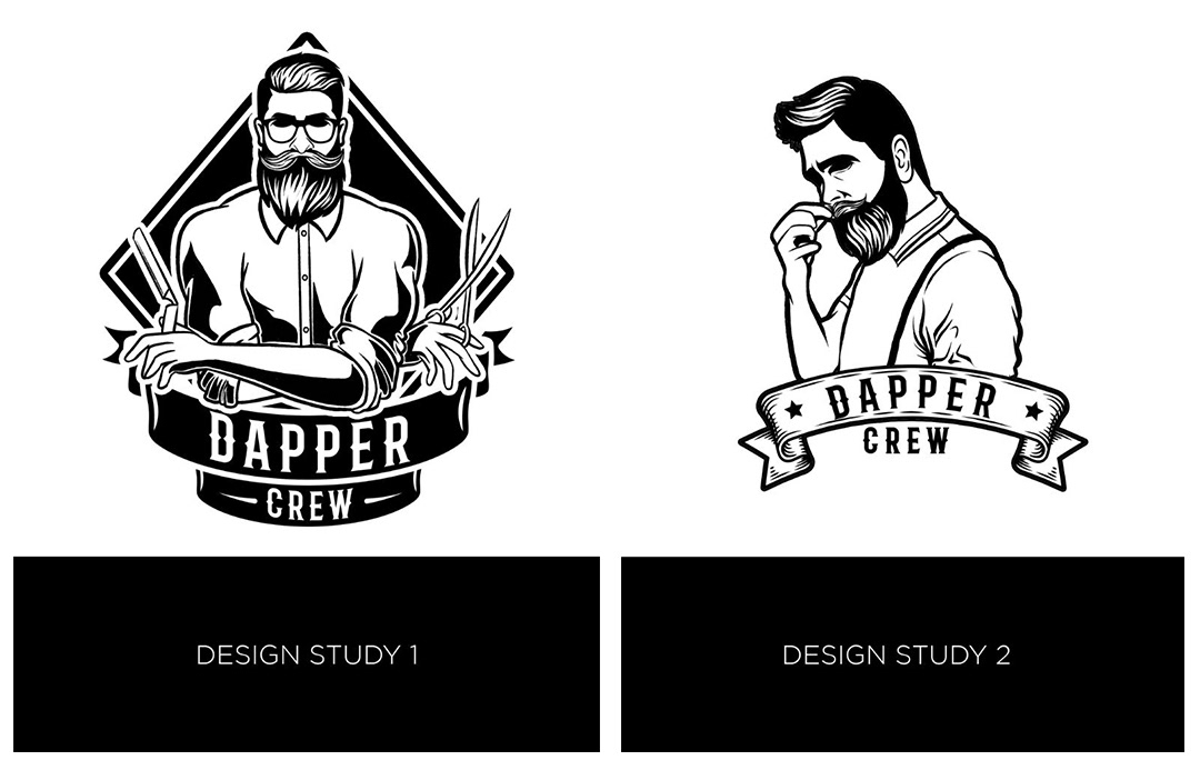 barber shop design studies graphic design  Hipster ILLUSTRATION  logo