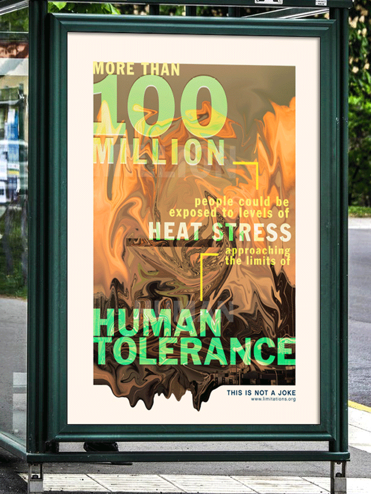 global warming campaign Limitations posters Website product package flipbook