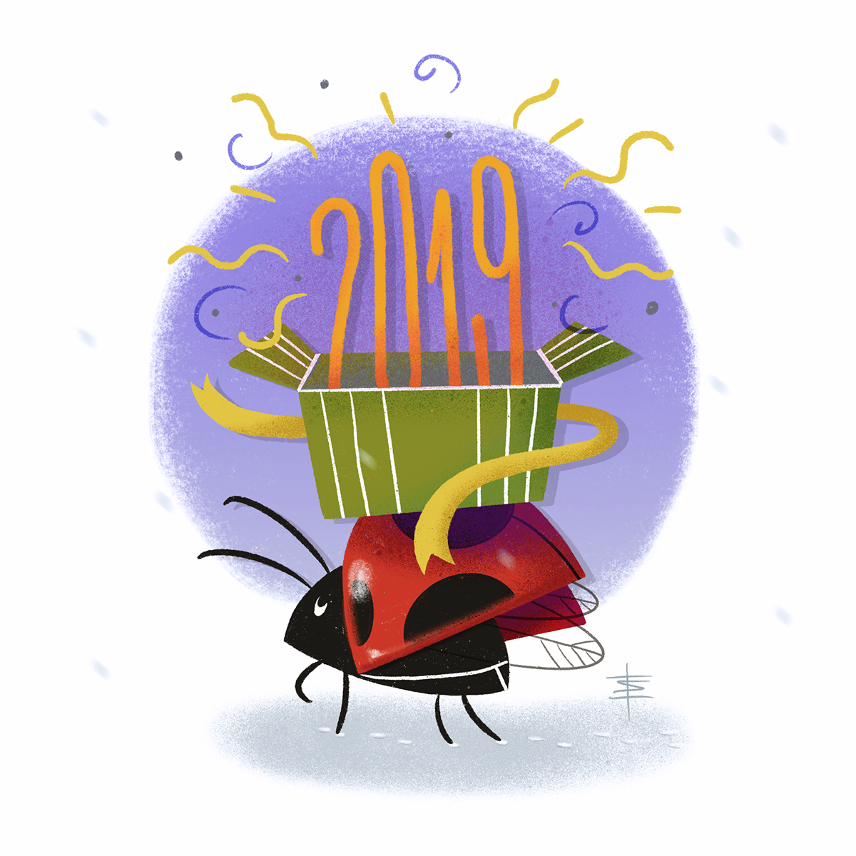 art ILLUSTRATION  Drawing  Procreate Holiday greetings ladybug gift bulgaria digital