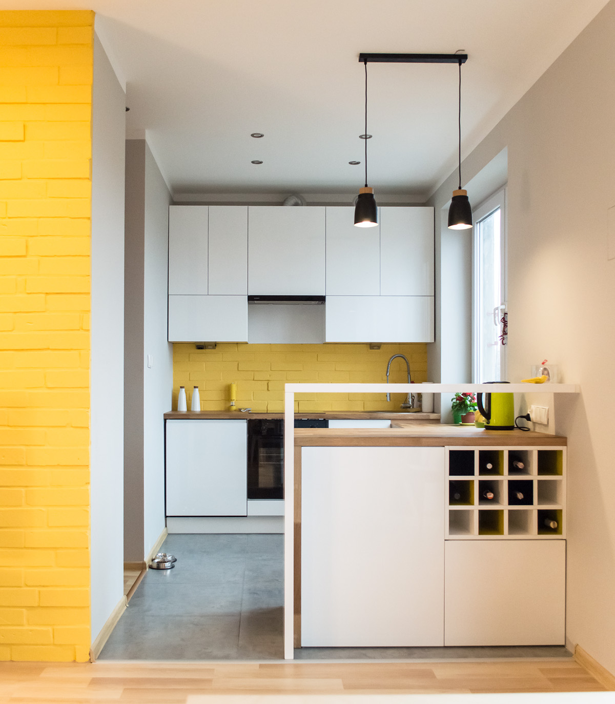 yellow brick flat apartment