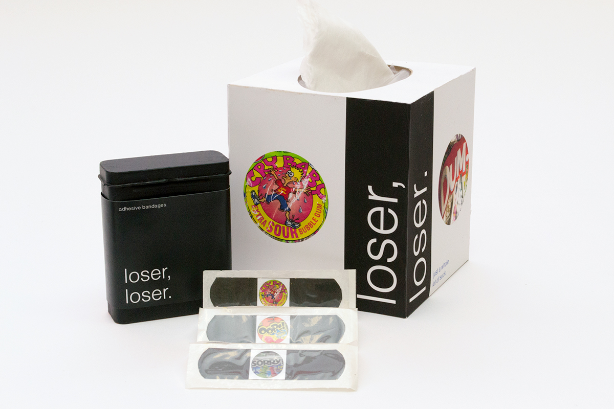 Loser tissues Mints stickers book bandaids loserloser