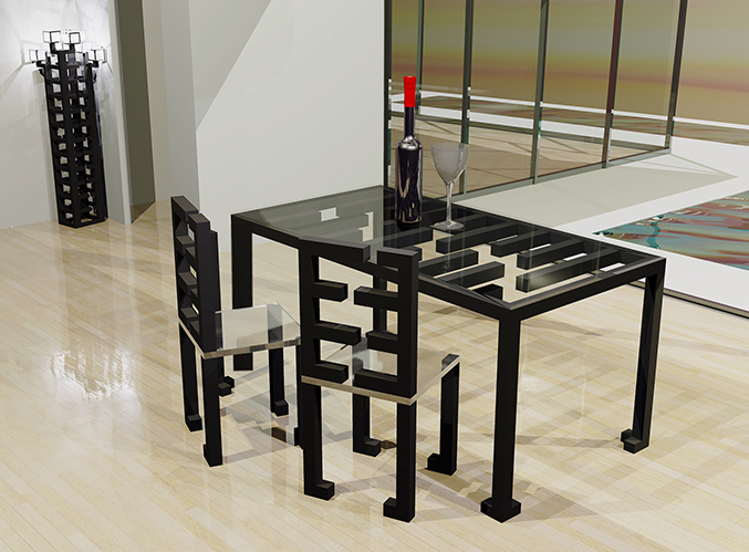 architecture glass furniture design  modern 3D AutoCAD