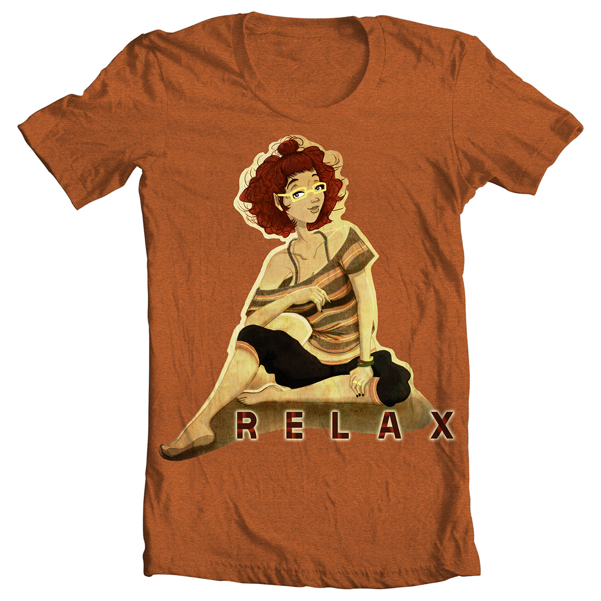 relax relaxation calm warm colors reading urban design pajamas sexy cool curly hair woman textures
