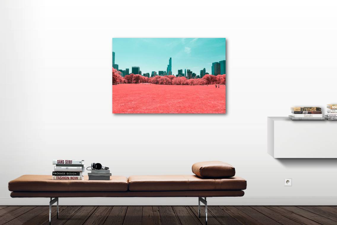 New York infrared digital photo photoshop Nature water red color light city Landscape Urban design Manhattan