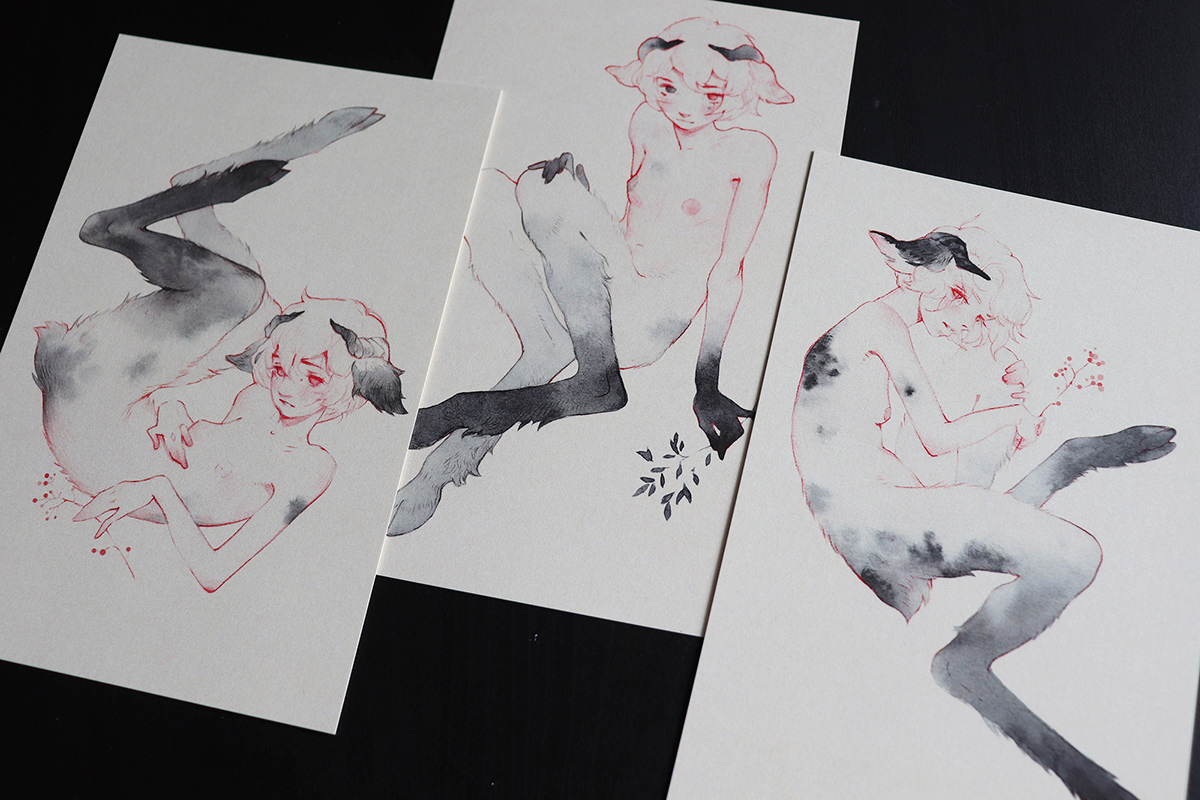 ILLUSTRATION  linocut prints TRADITIONAL ART линогравюра открытки принты